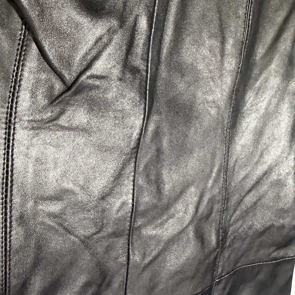 Boston Proper Black Leather Like  Mini Dress - Picture 8 of 15